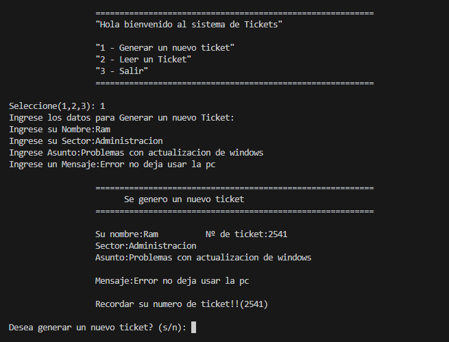 Generar ticket